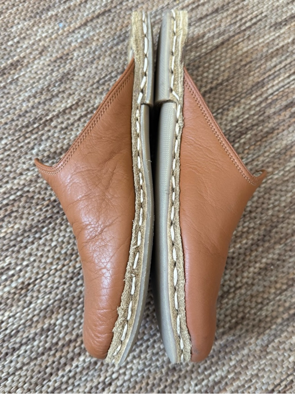 Atlantis Handmade Shoes Leather Slide Mules Brown Camel Women's 8. - Picture 4 of 6